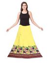KIRMESH FASHION Floral Printed Women Long Skirt Lehenga Ghaghra Bottom for Women and Girls Yellow...