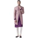 KISAH Men's Printed Indowestern Sherwani Set Indo-Western Cotton Blend Woven Design Full Sleaves, Knee Length, Straight, Regular Fit, Mandarin Collar Ethnic wear...