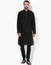KISAH PLUS Solid Kurta with Mandarin Collar...