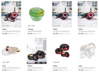 Myntra Loot: Kitchen Accessories Upto 73% Off + 20% Extra Off Code