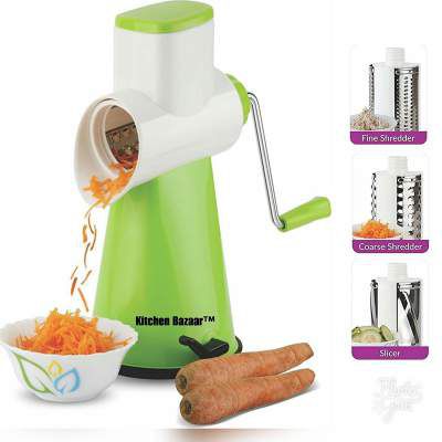 Kitchen Bazaar Premium Plastic Graters and Slicers Set, Set of 4, Green