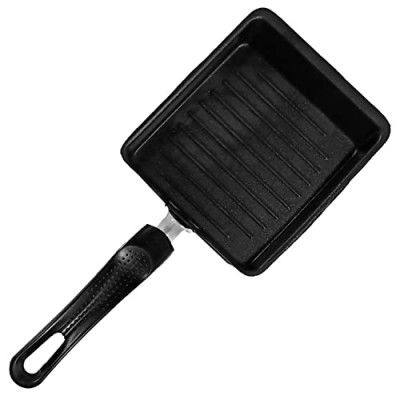 Kitchen Chef Non Stick Aluminium Square Small Grill Pan 14 cm Gas Stove Compatible Only
