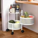 Kitchenstory Storage Rack | 360° Revolving Vegetable Kitchen Rack (White, 5 Layer)...