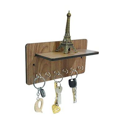 Kitchenwell Simple Stand Design key holder for wall & Home Decore (Key Stand, Brown, Pack of 1)