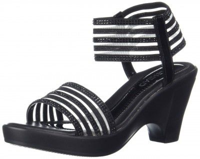 Kittens India Pvt Ltd Sole Head Womens 314 Black Fashion Sandals-4 UK (37 EU) (314BLACK)
