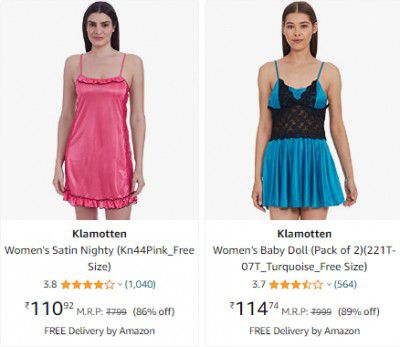 Klamotten Women's Nightwear Clothing Starts ₹99