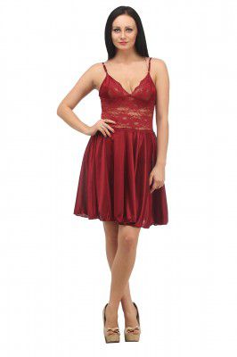 Klamotten Womens Nightdress (XX07 Maroon Free Size)