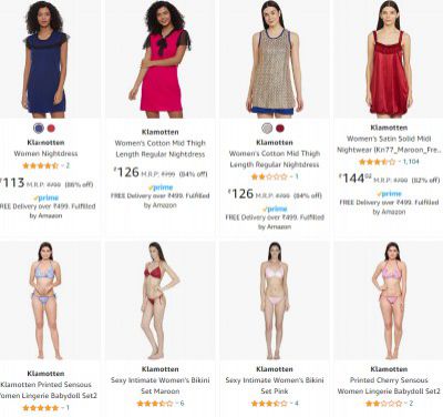 Klamotten Women's Nightwear @ ₹113