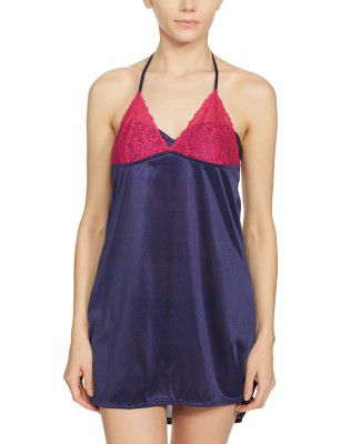 Klamotten Womens Satin Baby Doll (221J-208N_Multicolor_Free Size)