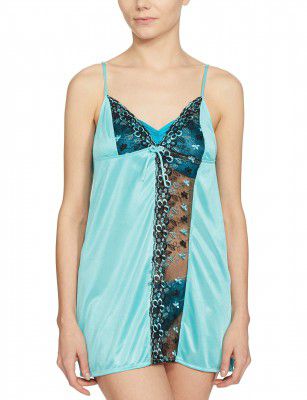 Klamotten Womens Satin Baby Doll (221T-109G_Multicolor_Free Size)