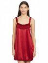 Klamotten Women's Satin Solid Midi Nightwear (Kn77_Maroon_Free Size_Maroon_Free Size)...