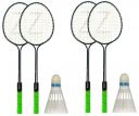 Klapp Zigma Badminton Set: Pack of Four Badminton Set with 2 Pcs Shuttlecock with Cover...