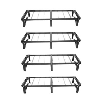 Klassic 24 Inch Rectangular Folding Plant stand | for Multiple Plants and Pots Stand, Indoor Shelf Holder Rack, Gardening Stand, Indoor Outdoor | Strong Durable Flower Pot Stand (Black, Pack of 4)