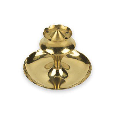 Klassic Brass Agarbatti Stand with Ash Catcher (Gold), Medium