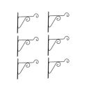 Klassic Hanger Brackets Plant Stand - Metal Plant Stand/Pot Stand, Black (Pack of 6)...