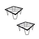 Klassic Square Pro Metal Plant Stand for Balcony and Indoor Plants (Black, Pack of 2)...