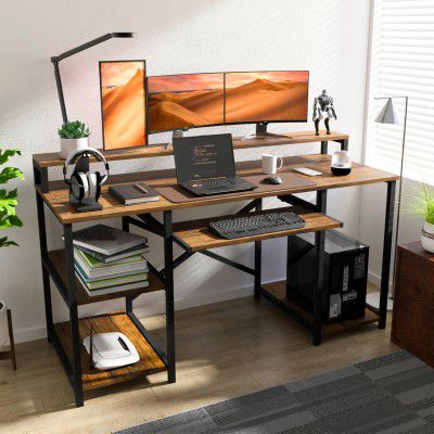 Klaxon Computer Desk for Home Office with Keyboard Tray and Monitor Stand - 150 cm Workstation Table