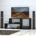 Klaxon Diamond Engineered Wood TV Unit/Display Storage Cabinet Rack with Decor Shelf (Black)...