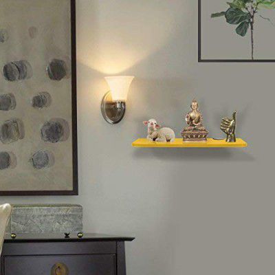 Klaxon Front Glass Shelf - 15 * 6 Inches (Without Railings) - Yellow