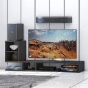 Klaxon L Shape Engineered Wood Entertainment TV Unit/Display Storage Cabinet Rack with Decor Shelf (Brown)...