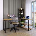 Klaxon L Shaped Study Table For Students And Adults/Computer Table For Home-Office/Gaming Table/Computer Desk For Corner - Wood & Metal, Multicolor...