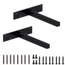 Klaxon Metal Bracket for Wall Mounted Shelves - Powder Coated Angle Brackets with Screws (T Shape, 2)...