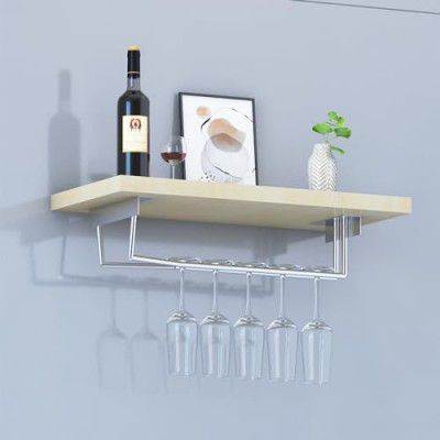 Klaxon Premium Under Cabinet Wine Glass Holder - Space-Saving, Upside-Down Storage (Single Line - Pack of 1, Silver)
