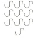 Klaxon Stainless Steel S-Hook for for Clothes, Curtain Hanger - Silver - Pack of 10...