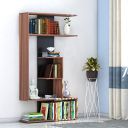 Klaxon Verticle Book Shelf and Storage Unit | Display Unit (Asian Walnut & Black)...