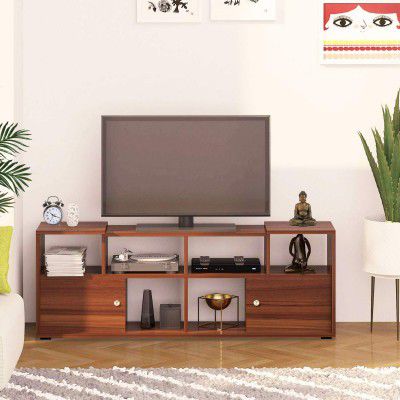 Klaxon Engineered Wood, Matt Finish Okapi TV Entertainment Unit (Asian Walnut, Set of 1)