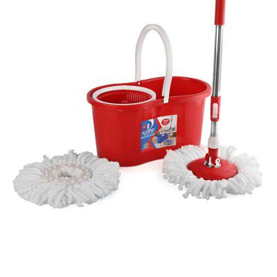 Kleeno by Cello Compacto Spin Mop with 2 Refill | 360 Degree Rotating Mop