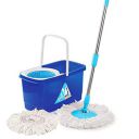 Kleeno by Cello Easy Clean Spin Mop Bucket with 2 Refill, 360 Degree Rotating Head | Blue...