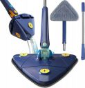 KUCHYNE 360° Rotatable Adjustable Triangle Cleaning Mop with Stainless Steel Long Handle Push-Pull Squeezing Cleaning Mop Dry & Wet Mop Floor Windows Ceiling...