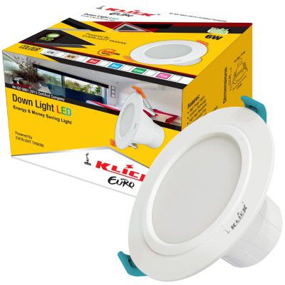 KLICK 6 Watt Round LED Downlight Slim Ceiling Light for Home, Offices & Other Indoor Uses (Red)