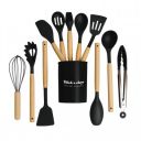 Klick n shop Silicone Kitchen Spatula and Utensils Spoon Set Cooking + Baking Set- 12 Pcs ...