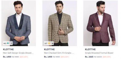 KLOTTHE Blazers For Men Upto 85% Off | starts At Rs 1499
 