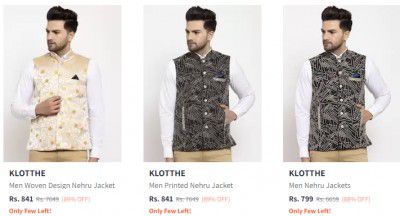 KLOTTHE Nehru Jackets Collection Upto 89% | Starts At RS 841
