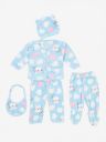 KLOTTHE Unisex Kids Blue & White Printed Night Suit...