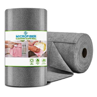 KLVS Reusable Microfiber Cleaning Cloth Roll – Multipurpose, Washable & Absorbent Towels for Kitchen, Home & Surface Cleaning (Pack of 2)