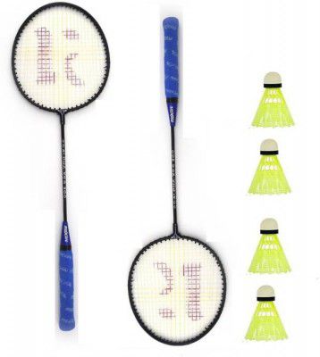 KNK Single Shaft Badminton Racket - Pack Of 2 Piece With 4 Piece Plastic Shuttle Badminton Kit