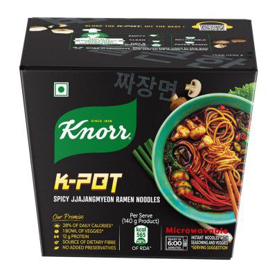 Knorr Korean Meal Pot- Spicy Jjajangmyeon Ramen Noodles | Microwave only | 140 gm