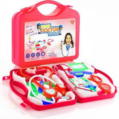 KOBBET Doctor Pretend Play Set with Foldable Suitcase Compact Medical Accessories Kit