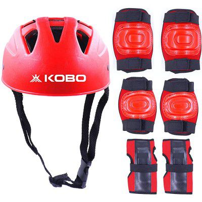 Kobo Skating Set Plastic Skating Cycling Protective Set with Helmet for Knee, Elbow and Palm Hand for 6-15 Years