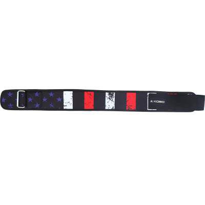 Kobo WTB-11 4 Straight Weightlifting Neoprene Belt for Power Lifting Squats Weight Training and More