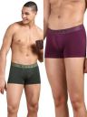 KOFFY Men's Cotton Lycra Mini Trunks with 4-Way Stretch [ Pack of 2]...