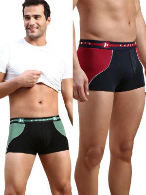 KOFFY Pliable Cotton Modal Colorblocked Mini Trunk with Seamless Waistband
