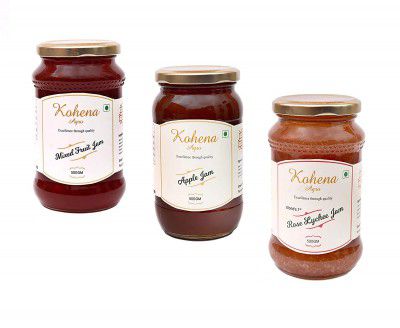 Kohena Agro Jam Combo (Mixed Fruit+Apple+Rose Lichi) (500Gms*3)
