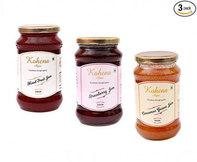 Kohena Agro Jam Combo (Mixed Fruit+Strawberry+ Cinnamon Guava)(500Gms*3)
