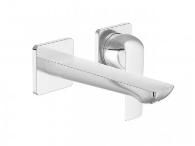 Kohler Single Control, Wall Mount Lav Faucet (hot and Cold) Without Drain, Chrome Finish, Line Handle Profile, 27482IN-4ND-CP