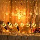 Koicaxy 124 LEDs Lights Decoration 8 Modes Adjusted Indoor Waterproof Lights String Suitable for Christmas Garden Wedding Party (8.2ft Warm White) (Diwali Light)...